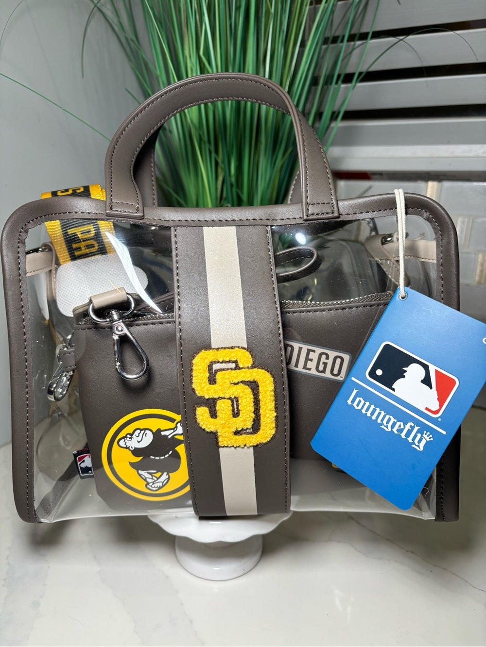 Loungefly MLB San Diego Padres Stadium Approved Clear Crossbody Detachable Pouch